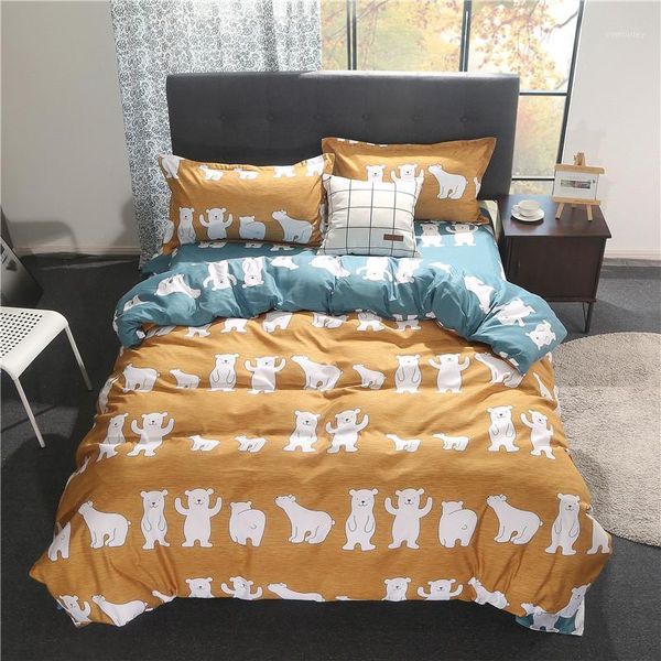 

home textile bedding cute cartoon bear bedding sets luxury duvet cover bedsheet and pillowcase twin full  king bedclothes1