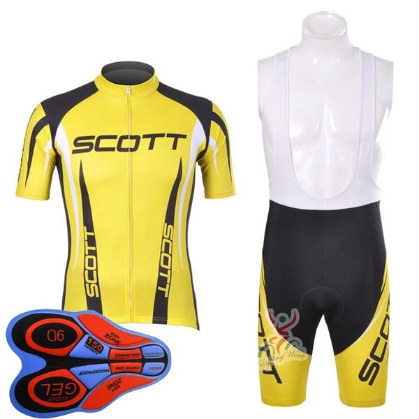 

new cycling jersey set men scott team summer breathable quick -dry road bike clothes bicycle uniform maillot culotte suit y082111, Gray