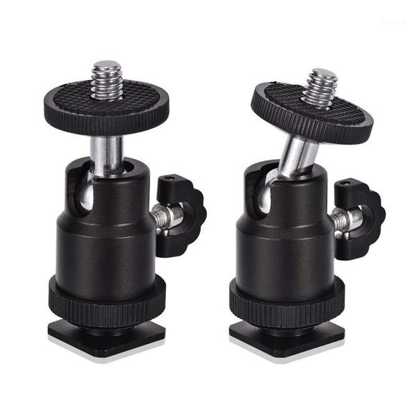 

mini ball head [2 pack] with shoe mount adapter 360 degree 1/4 inch small ball heads lightweight swivel micro-ballhead for d1