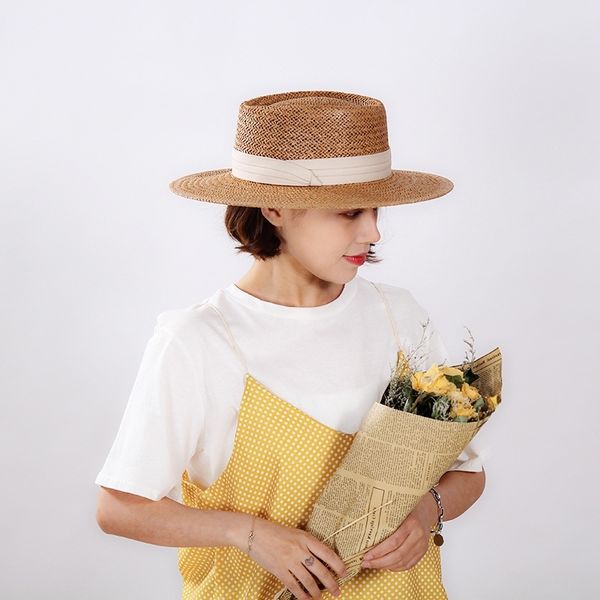 

summer women straw hats casual panama hat women solid beach hats casual caps vacation sun hats chapeu feminino caps y200714, Blue;gray