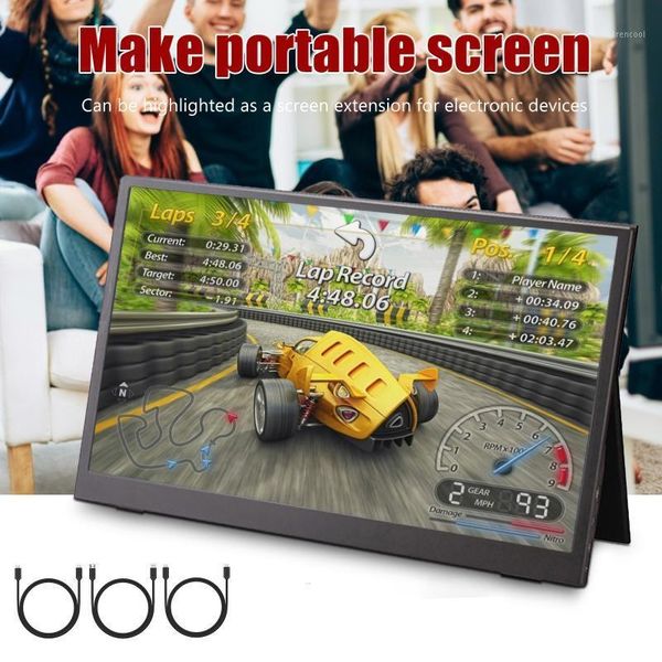 

monitors 15.6" portable monitor led hd usb type c display for pc lapphone ps4-switch- 1080p 75hz gaming ips screen1