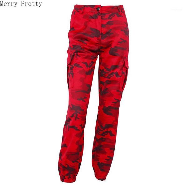 

women's camouflage print harem pants 2020 spring streetwear style full red length pant hip hop trousers with pockets1, Black;white