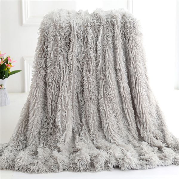 Caldo peluche autunno/inverno e coperta da letto doppia ispessita in peluche di cristallo super morbido