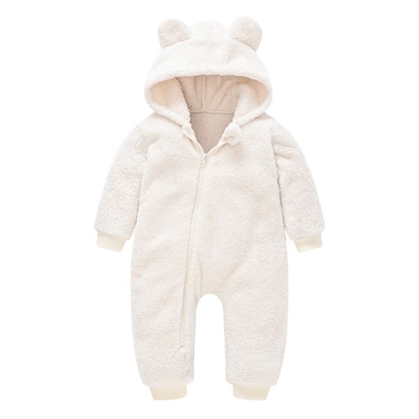 Neonato neonato vestiti cappotto di pelliccia sintetica pagliaccetti per ragazze ragazzi orso inverno caldo spesso tuta da neve con cappuccio cappotto ispessito tuta 201027