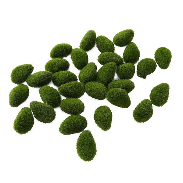 

30pcs artificial green moss ball fake stone simulation plant diy decoration for shop window l home office plant wall decor