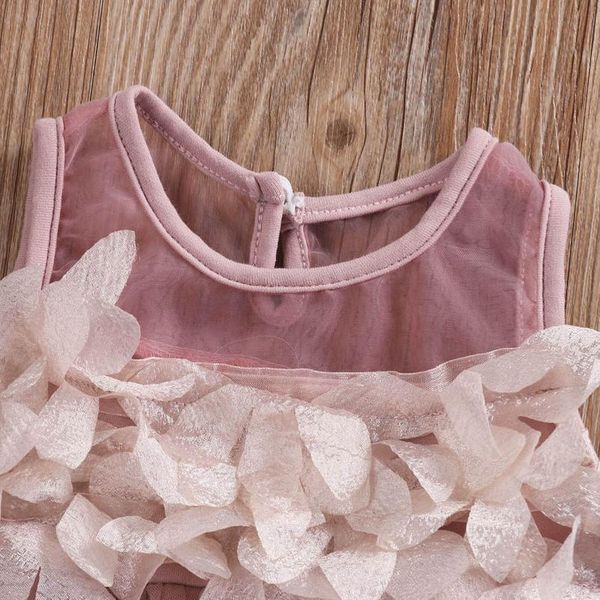 

girls prom dress baby lace floral princess dress children sleeveless tulle formal petal bridesmaid wedding gown carnival jllnga