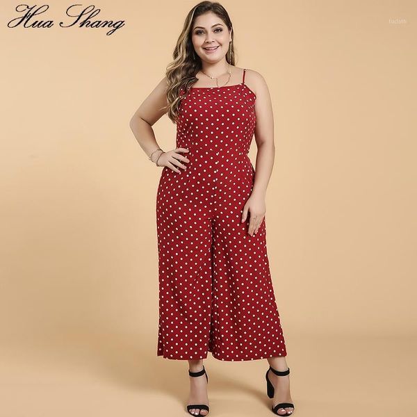 

s-6xl plus size jumpsuits women sleeveless polka dots loose trousers wide leg pants rompers holiday backless bow overalls1, Black;white