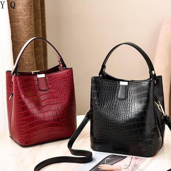 

luxury handbags bucket bags women pattern handbag high capacity casual crocodile shoulder messenger bags ladies