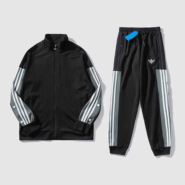 

2020fw мужские костюмы осень повседневная запуск sportswears мужская мода двухсекционный костюмы женские полосатые кардиганы + брюки черный, Gray