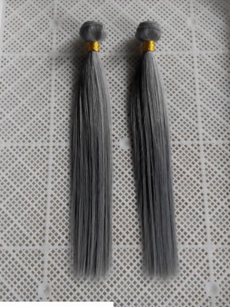 

smoke grey color brazilian straight hair extensions 100% human hair weave 6a brazilian virgin hair weaving 10-30 inchs double weft, Black