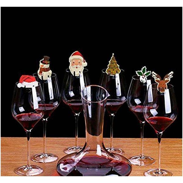 

christmas red wine glass cards xmas new year party dinner ornaments 10pcs wine bottle cover hangings props goblet c wmtpwz hx_pack