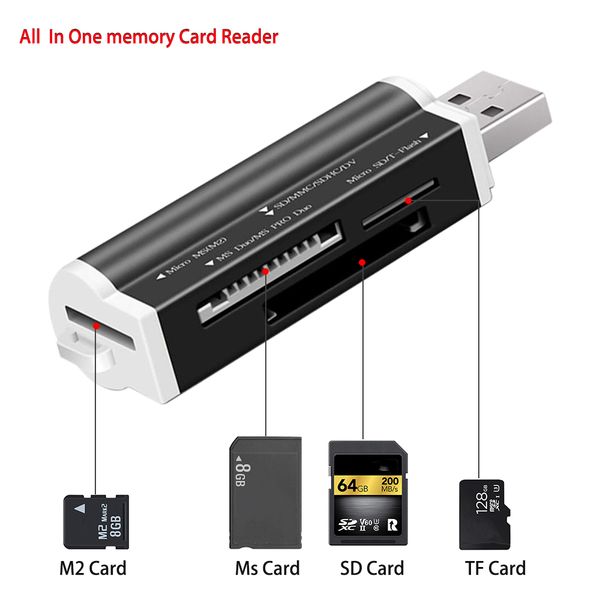 

2021 new mobile phone multi-function card reader usb micro sd card reader for micro sd tf card adapter plug and play for lapdeskpc
