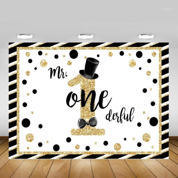 

mr onederful 1st birthday party backdrop decoration newborn boy little gentleman birthday art background pcall stripes dots1
