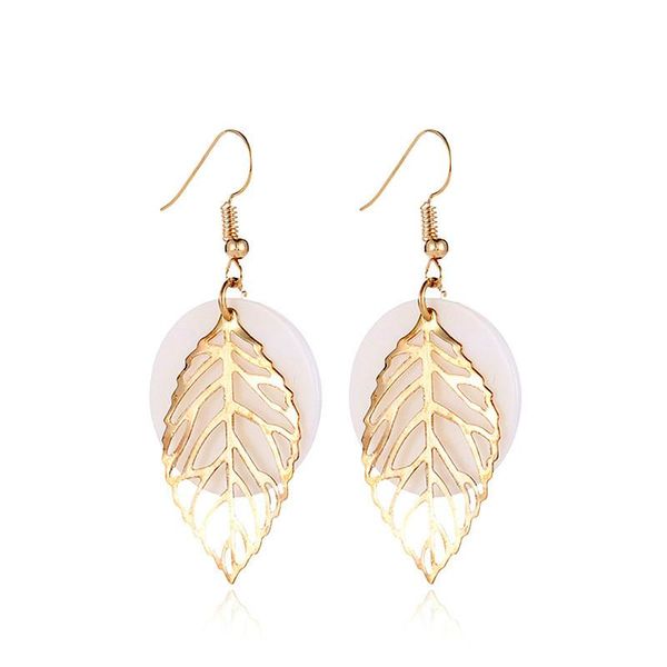 

dangle & chandelier temperament personality wild geometric earrings natural shell leaves combination party gift jewelry wholesale, Silver