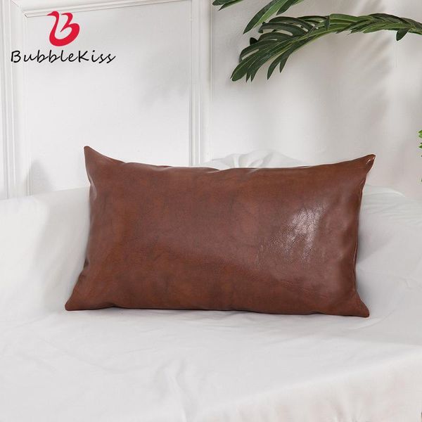 

cushion/decorative pillow bubble kiss pu leather nordic style brown pillowcase simple cover cushion modern home sofa car decor