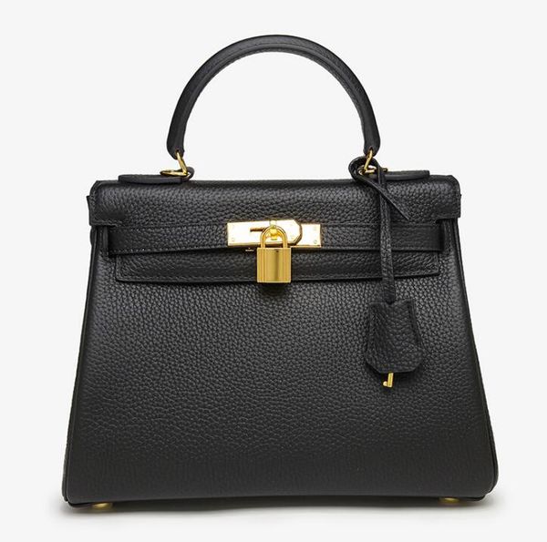 

fashion genuine leather kelly bag ladies handbag messenger bag european and american retro trend lock platinum kelly bag