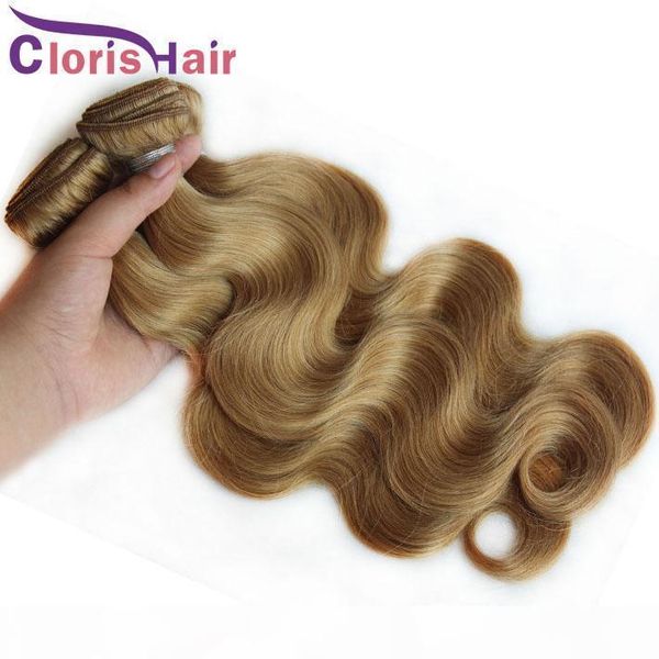 

27 blonde human hair weave bundles body wave honey blonde raw indian hair extensions blonde weaving weft 3 pieces factory wholesale, Black
