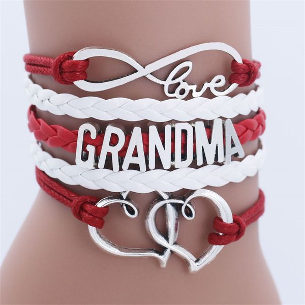 

infinity love grandma double heart bracelet for women friendship charm bracelets wrap multi-layer bracelet fashion jewelry, Golden;silver
