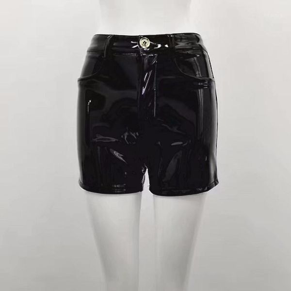 

women's shorts women summer black leather women's knitted mini shorts1, White;black