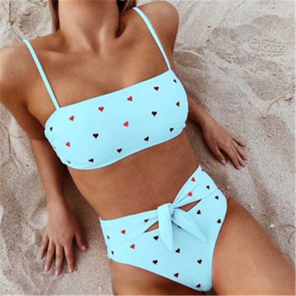 

swimsuit high waist women bikinis cute printed swimwear female triangle backless swimsuit biquini brazilian summer micro bikini1, White;black
