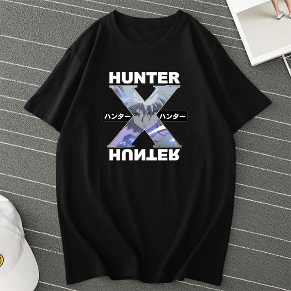 

streetwear cool hunter x hunter anime black tee 2020 killua baka summer graphic sport hooded sweatshirt hoodie men t shirt