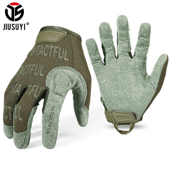 

jiusuyi tactical gloves full finger glove men mittens army military paintball airsoft shooting cycling breathable microfiber new 201020, Blue;gray