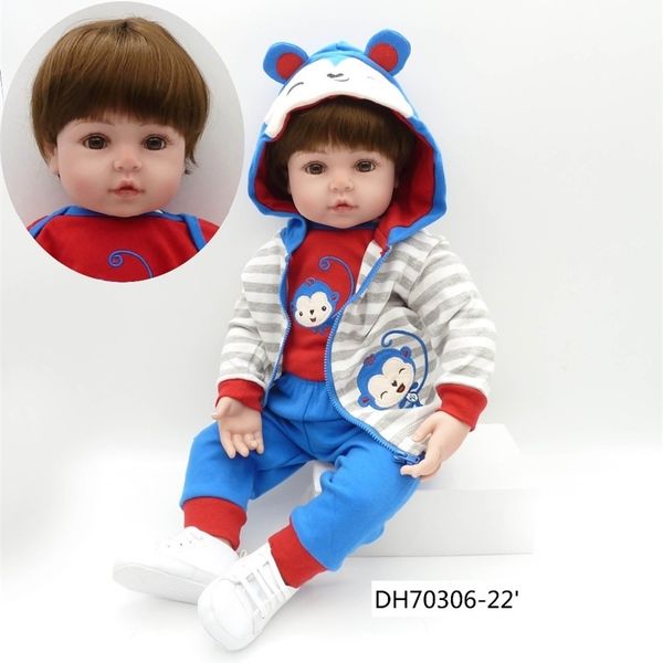 

npk 19inch 48cm realistic soft cloth doll body reborn dolls soft silicone baby doll bonecas reborn christmas birthday gift y200111