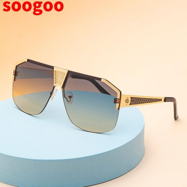 

fashion sunglasses frames 2021 one piece men half frame oversize women sun glasses arrivals, Black