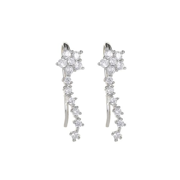 

20pairs/lot fashion copper star stud earrings a word diamond ear jewelry for women party gift white k earrings ornaments accessories, Golden;silver