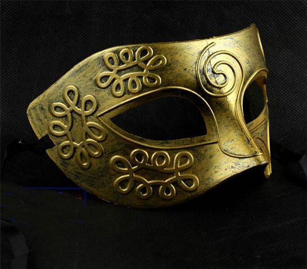 

gladiator masquerade 2015 60pc men's retro greco-roman masks vintage golden/silver silver carnival halloween costume party mask d150