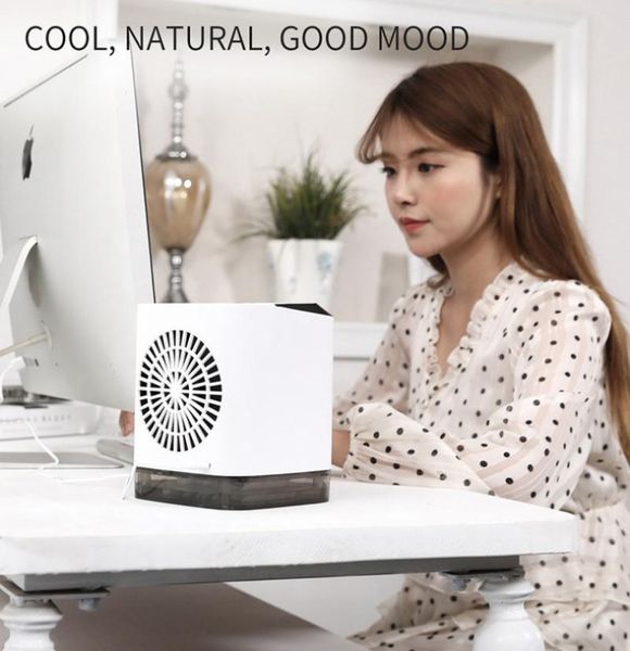 

party favor humidifiers mini air conditioner cooler fans usb recharge portable table fan for office refrigerating device
