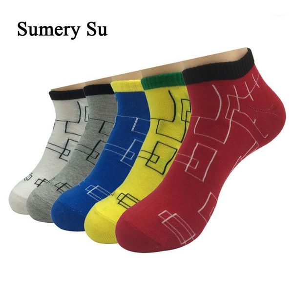 

5 pairs/lot ankle socks men cotton casual colorful socks male comfortalbe1, Black