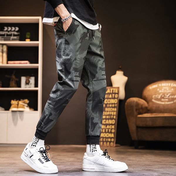 

casual autumn and winter new camouflage men's fashion brand overalls overalls overallscasual pants overallscorsetelastic pants men&#039, Blue