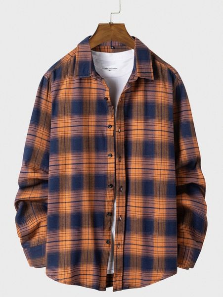 

men plaid button front shirt without tee 82kq#, White;black