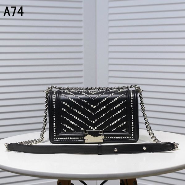 

classic handbags luxurys designers bags channel women bags fashion handbags919 chain shoulder bag pearl beaded calfskin & gold-metal black