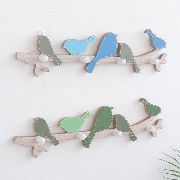 

hooks & rails creative wooden bird coat hook fitting room wall door porch bag hat