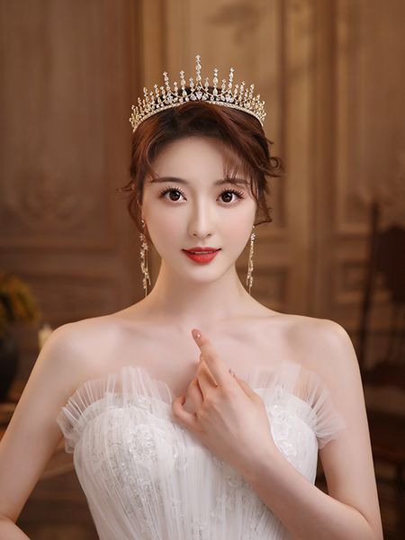 

mfemale 2020 18-year-old new bridal super headdress fairy crown dress atmosphere wedding accessories k, Silver