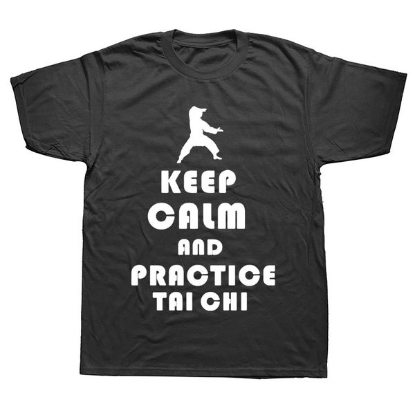 

sport men keep calm and tai chi t shirt summer new short sleeve cotton men chinese t-shirt o neck t shirt