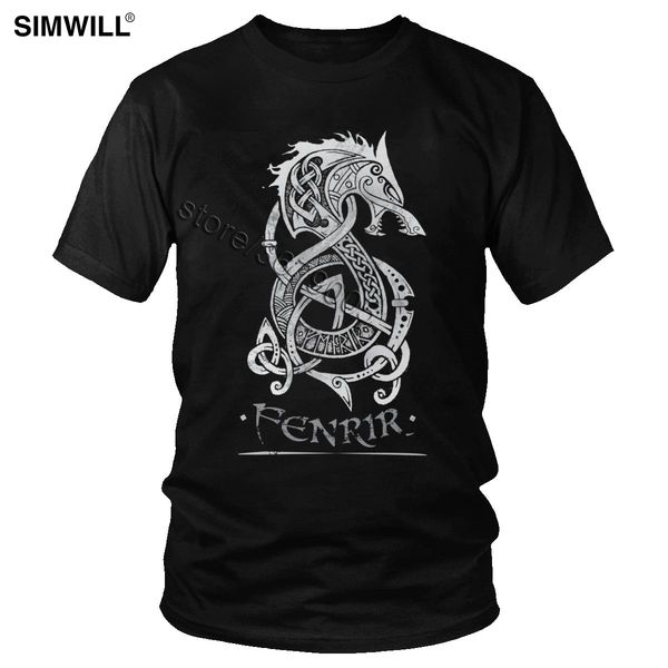 

sport classic viking loki's son fenrir t shirt men summer the monster wolf of norse mythology t-shirt short sleeved cotton casual tee