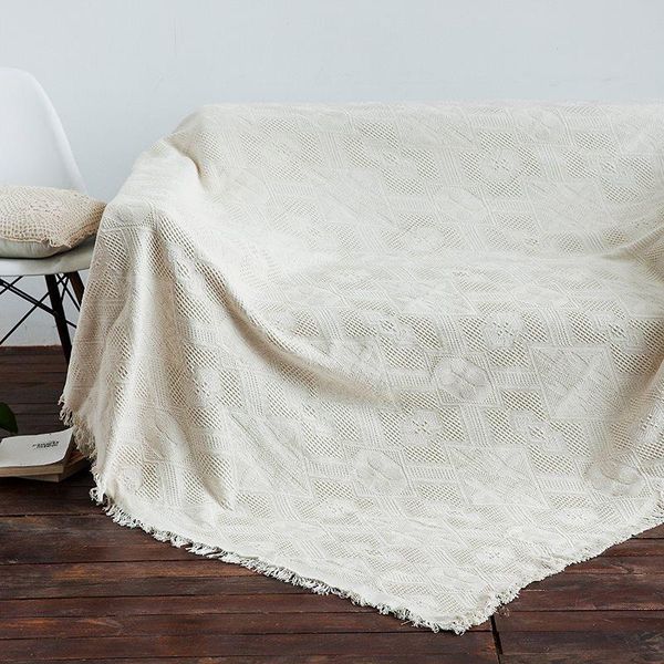 

geometric knitted blanket on the bed sofa chair decorative bohemian cotton cobertor throw blankets bedspread