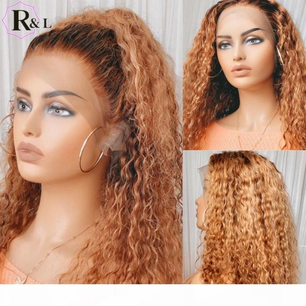 

rulinda t-part lace front human hair wigs highlight ombre color brazilian non-remy hair lace wigs 180% density, Black;brown