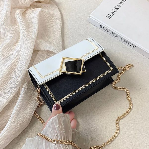 

2020 new female bag hit color chain shoulder bag all-match diagonal
