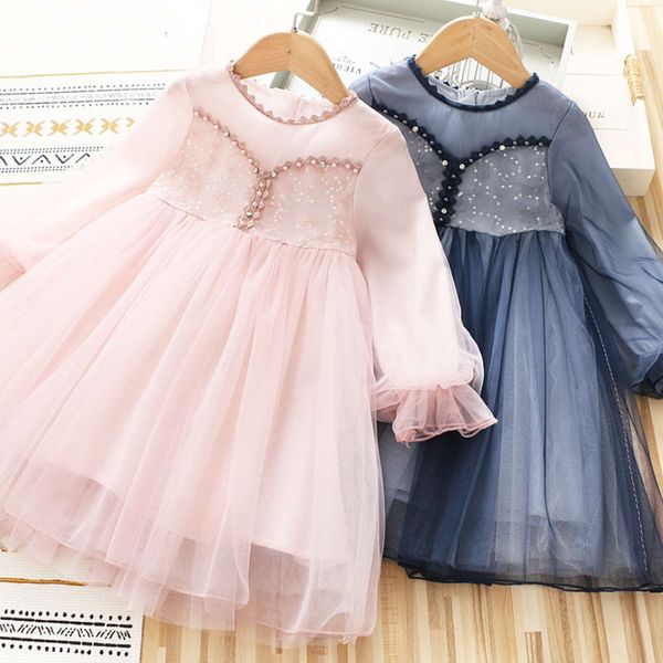 

girls' 2021 spring children's long wear sve sequin beaded mh drs fairy sweet princs skirt, Red;yellow