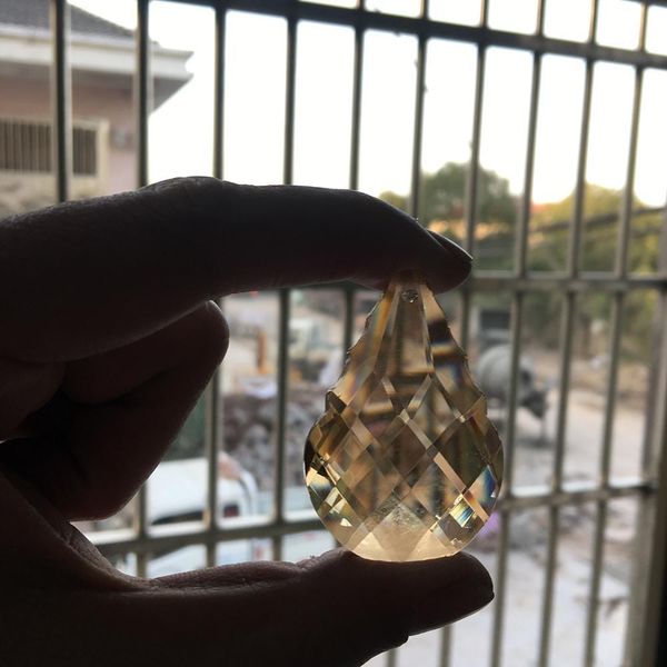 

50mm suncatcher pendant glass art drop faceted crystal chandelier craft prism hanging ornament fengshui xms champagne h bbygkk