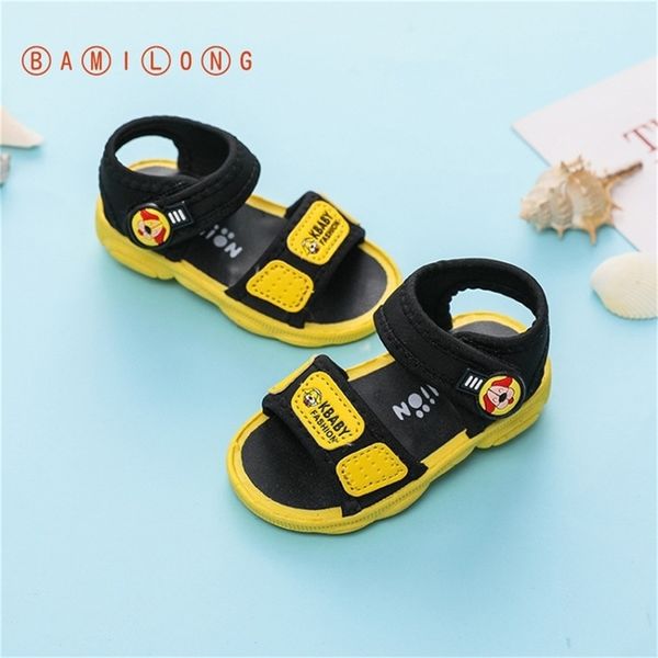 

bamilong summer kids girls beach breathable non-slip toddler boy shoes children soft bottom cartoon sandals b96 y201028, Black;red