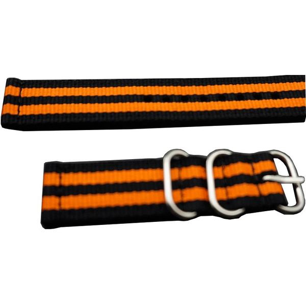 

г-н ненг марка 18мм 20 мм 22мм 24мм черно-оранжевые полосы ткани нейлон ремешок ремешок ремешок пряжка из нержавеющей стали кольцо wmtplc bd