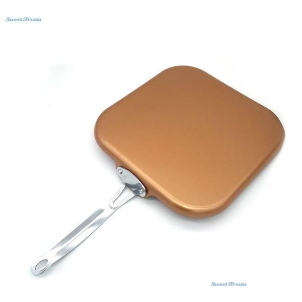 

sweettreats copper pan 11 -inch nonstick copper ceramic coating pan with stainless steel handle dishwasher safe oven safe ptfe uilct
