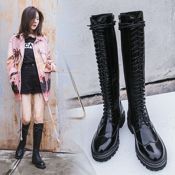 

2021 women's on knee-fashion genuine boots 60l3, Black