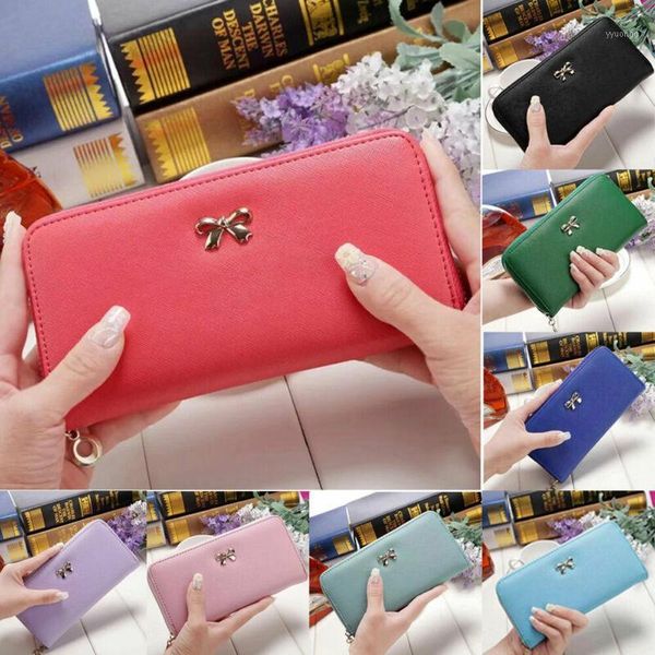

wallets female wallet pu leather long purse famous women 2021 quality card holder1, Red;black