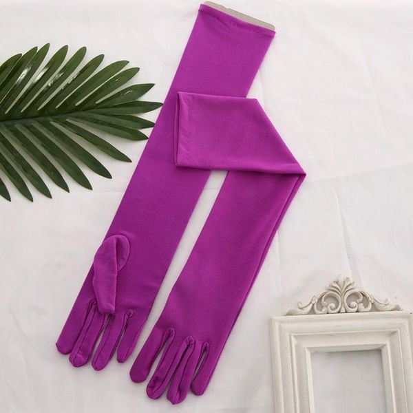 

yellow spandex prom evening gloves long fingers bride opera women accessories prom wedding party purple briddal gloves 204 h sqcfss, White